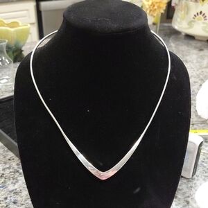 Sleek Bendable, Conformable, Silver Necklace. 8in long. Not Marked .925 However,